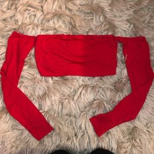 Forever 21 Off Shoulder Crop Top - Size SMALL